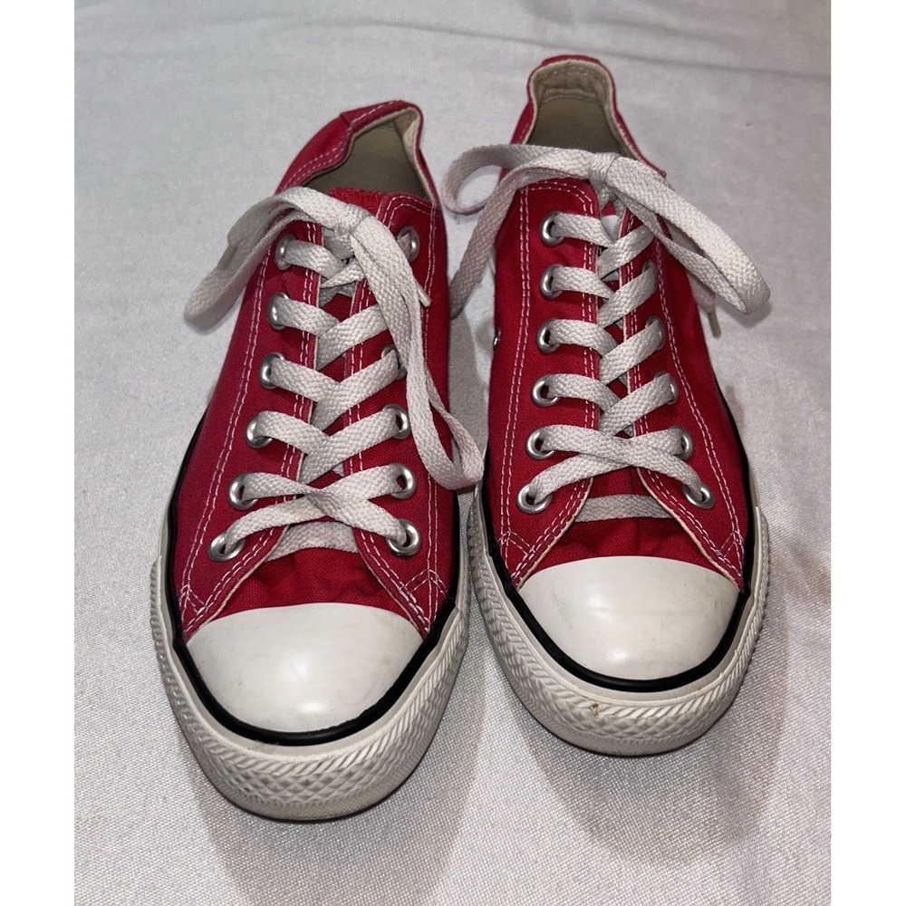 Converse All Star Men 5 Women 7 Red Low Rise‎ Gym Shoes Kicks Sneakers